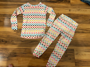 Baby Gap Rainbow Hearts Pajama Set - size 3/3T