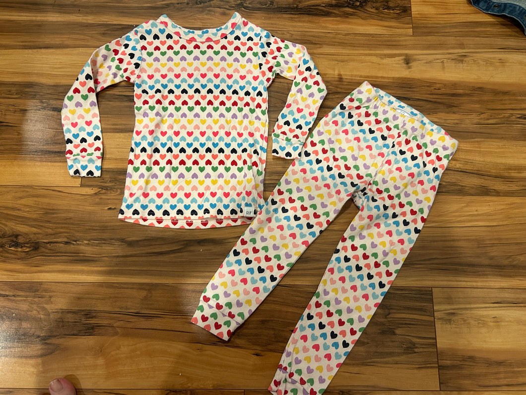 Baby Gap Rainbow Hearts Pajama Set - size 3/3T