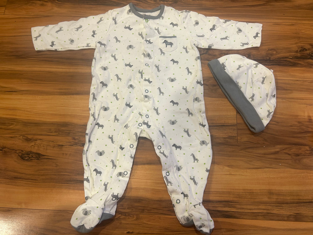 Little Me Zoo Animal Footed Pajama Set - size 9 months