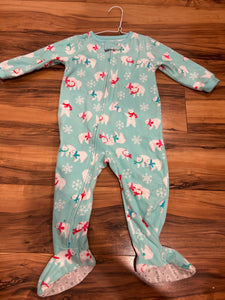 Carter's Fleece Blue Polar Bear Footed Pajama - size 18 months