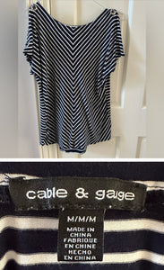Navy Stripes open sleeve Like new - size Medium