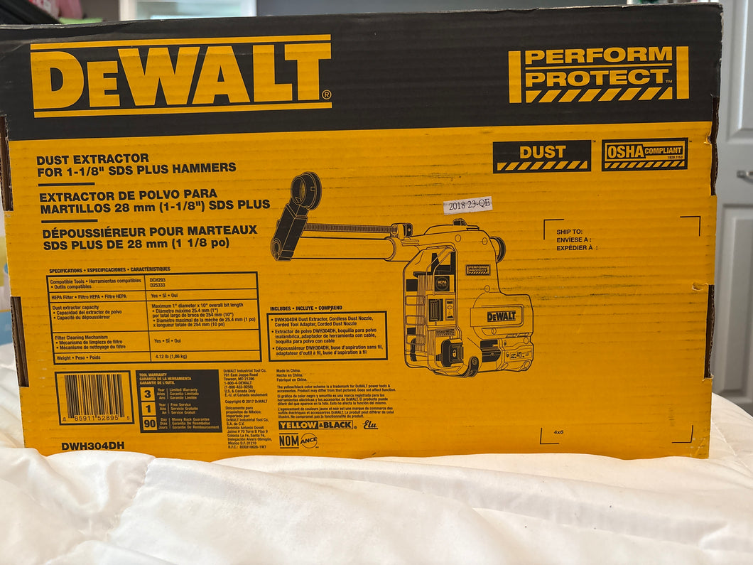 Dewalt dust extractor For 1-1/8 sds plus