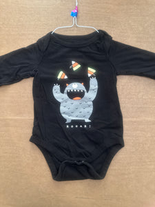 Baby Gap Black Monster Long Sleeve Onesie - size 6 Months