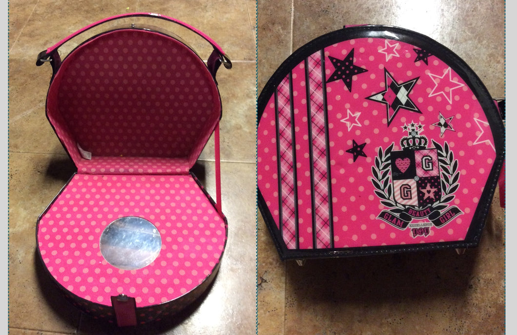 Pink/Blk hard makeup Carry Case