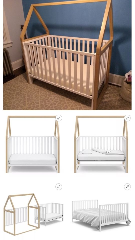 Crib- White/Driftwood mattress included