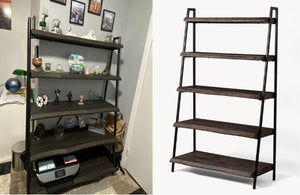 Shelf Ladder Bookcase Dark Walnut