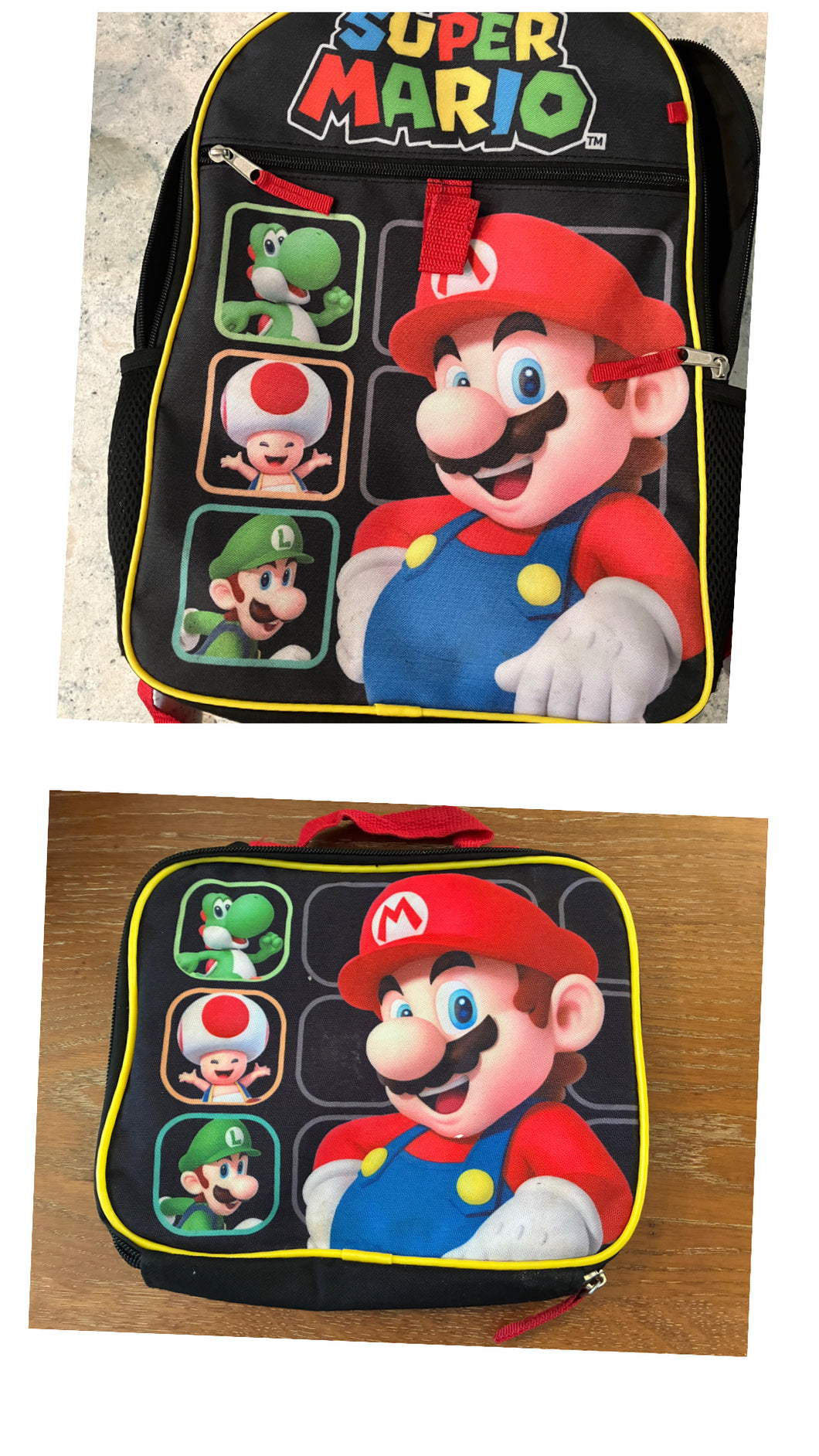 Mario backpack & Lunchbox
