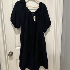 NWT Old Navy Black Tiered Swing Linen Dress - size 2X
