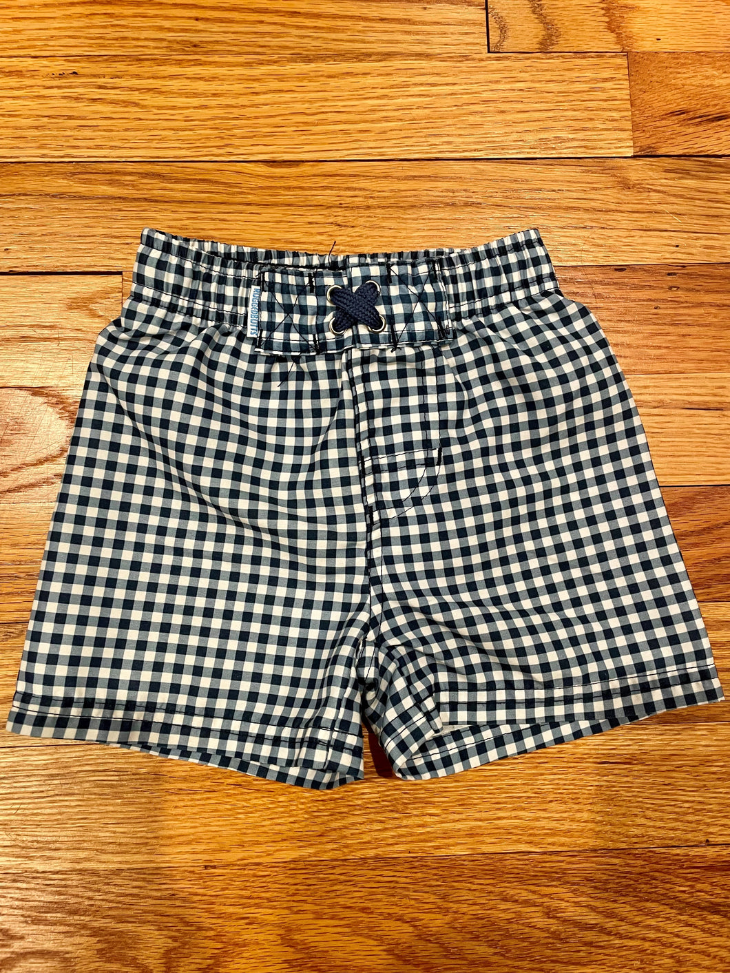 RuggedButts Blue Gingham Swim Trunks 18-24 Month - size 18 months