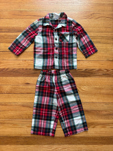 Old Navy Holiday Plaid Flannel PJ's 18-24M - size 18 months