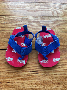 Blue and Red Infant Flip Flops- Size 3-6 Months - size Shoes: Infant 3