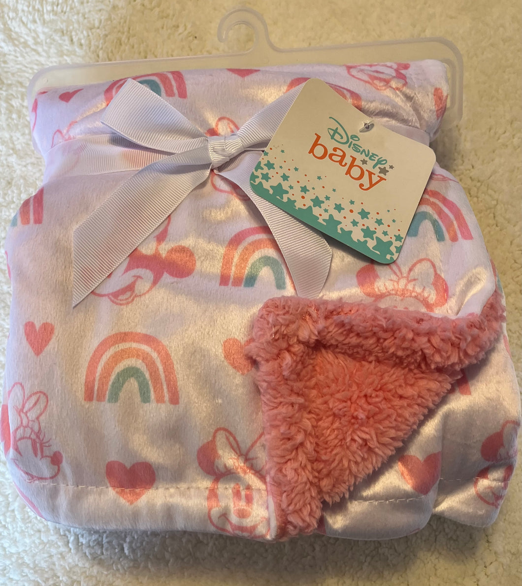 NEW Disney Baby Minnie Reversible FleeceBlanket