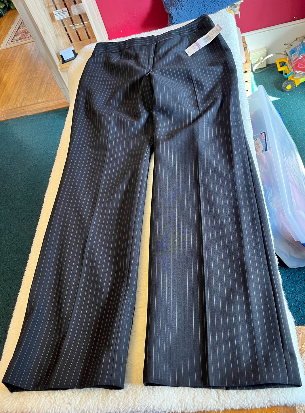 NEW Black Label Pin Striped Blk Dress Slacks - size Junior 5