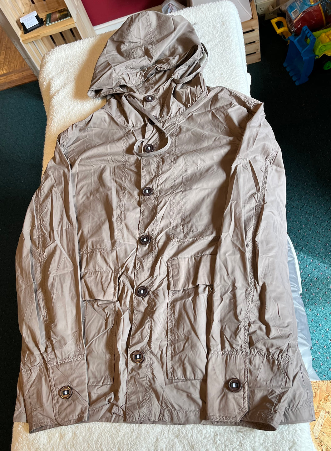 Five Four Khaki Button Front Windbreaker - size Junior XL
