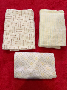 3 Flannel Receiving Blankets