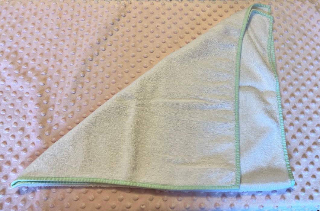 White Terry Towel w/ Green Trim