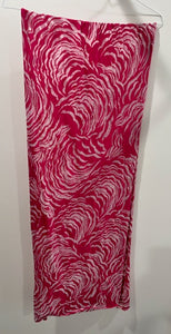 Brt Pink Print Long Knit Scarf
