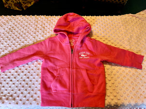 Bright Pink Zip Front Hoodie Ocean City, NJ - size 12 months