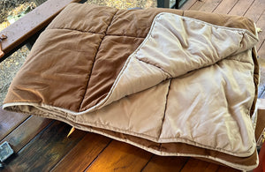 Tan/Brn Reversible Quilt - size Twin