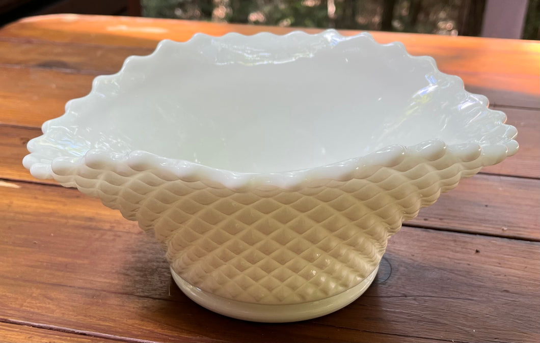 Milk Glass Hobnail Bowl