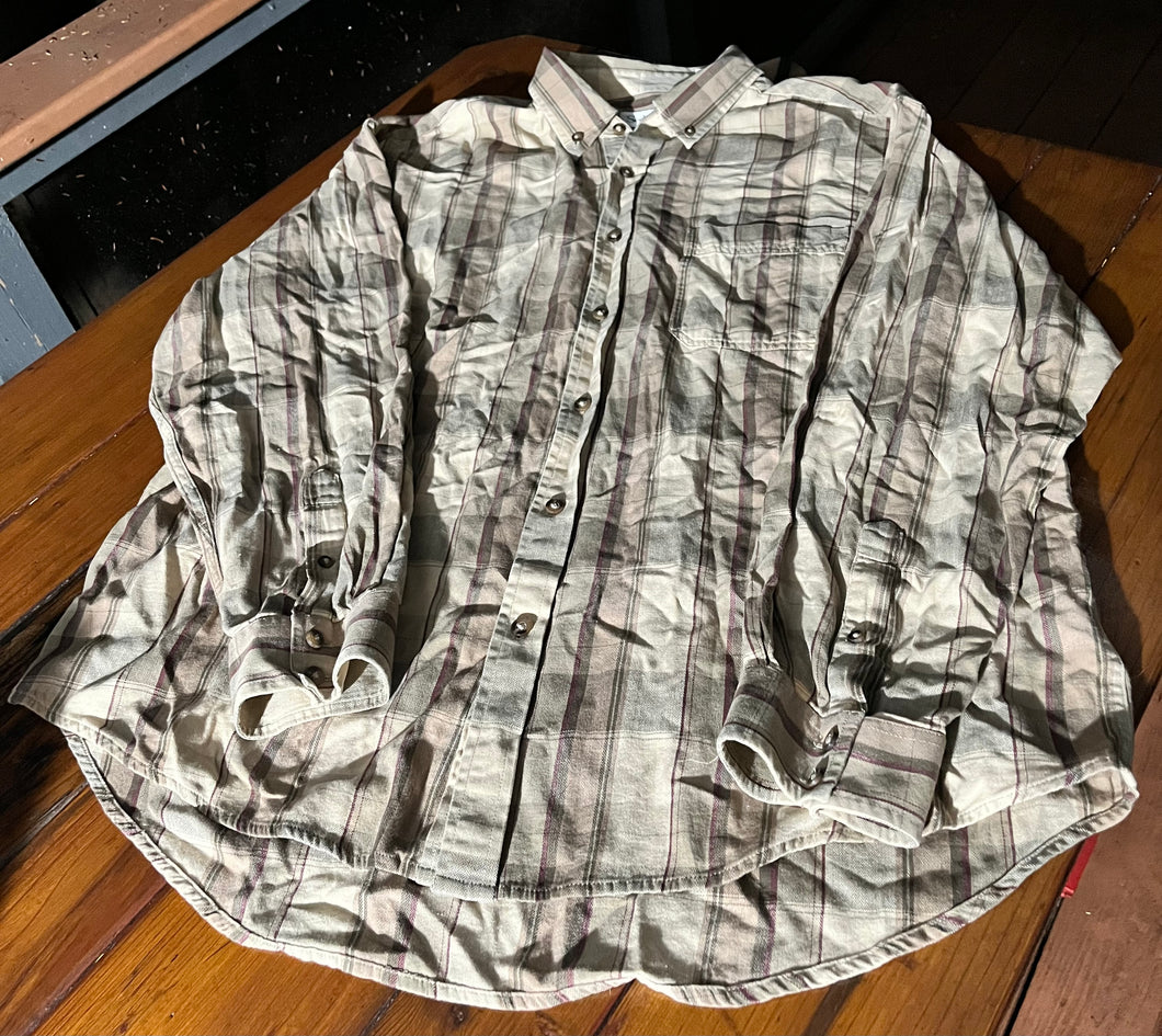 Sedgefied Brn Plaid LS Dress Shirt - size X-Large