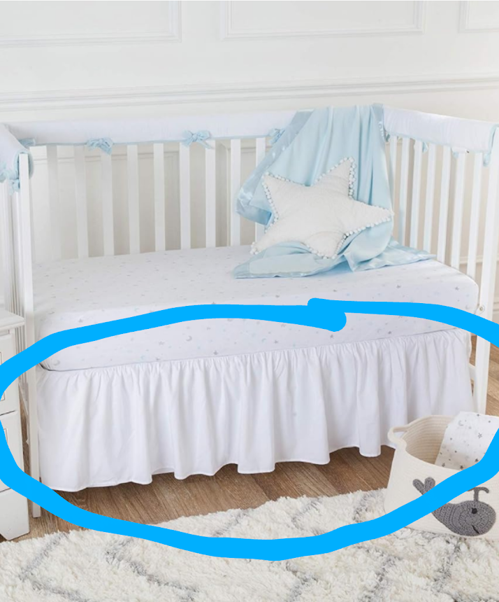 White Crib Dust Ruffle Standard Crib Size