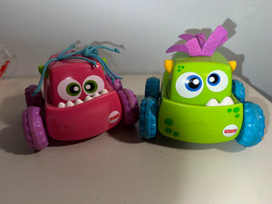Fisher Price Push and Go Monster Car set of 2