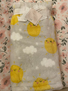 Baby blanket yellow/gray Gender neutral/brand new