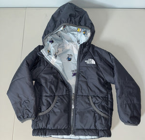 North Face Reversable Gray/Ski Print Like New - size 2T