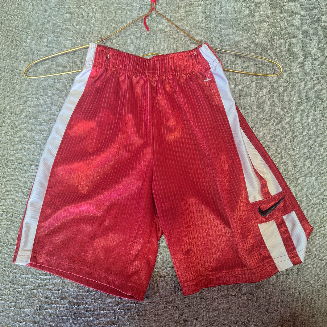 NIKE RED WHITE STRIPE ATHLETIC SHORTS - size 4/4T