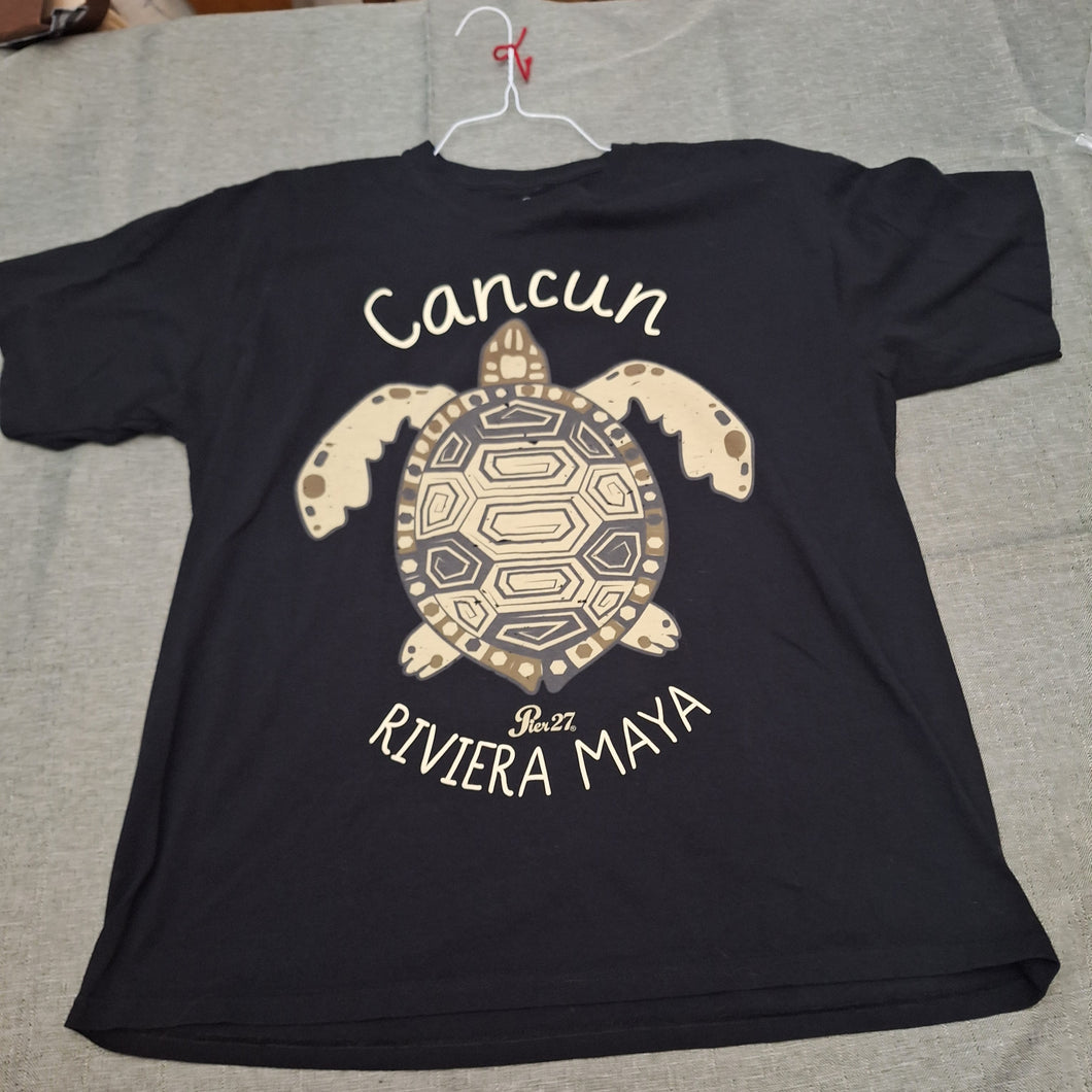 CANCUN RIVIERA MAYA BLACK TURTLE TSHIRT - size X-Large