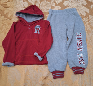 ALABAMA CRIMSON TIDE SET HOODIE & JOGGING PANTS - size 2T