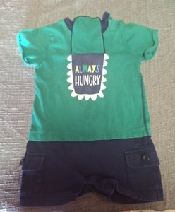 GYMBOREE GREEN ALLIGATOR MOUTH OPENS ONEPIECE - size 18 months