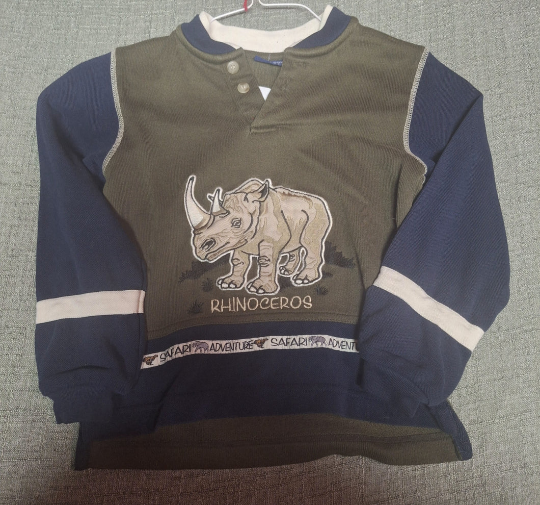 IN DESIGN BOYSWEAR BROWN RHINOCEROS SHIRT - size 6