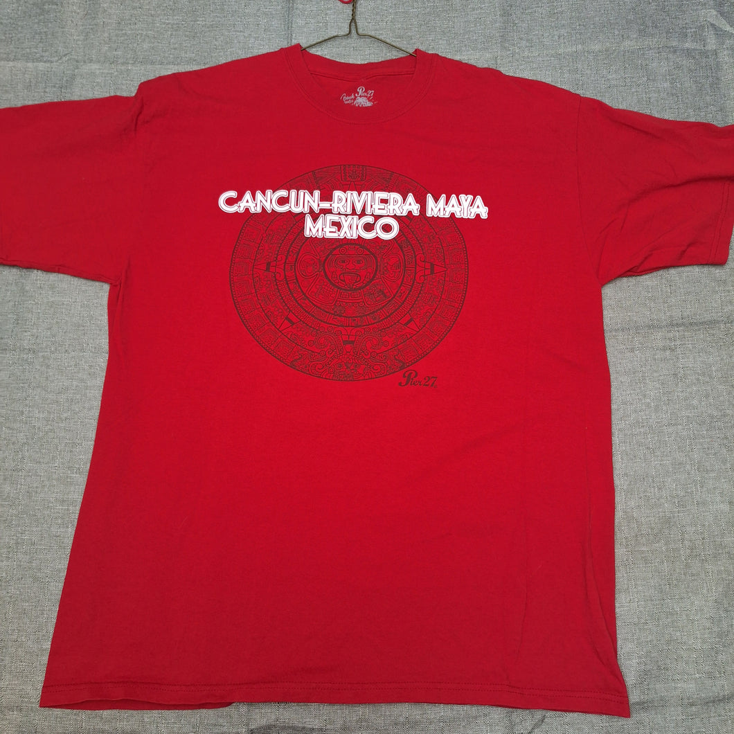 CANCUN RIVIERA MAYA MEXICO RED TSHIRT - size X-Large