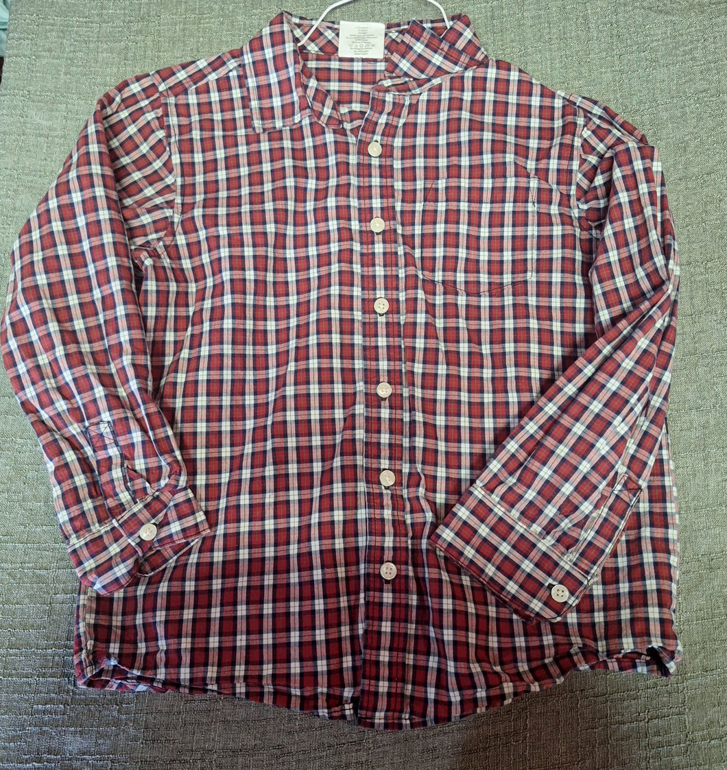 CRAZY 8 RED PLAID BUTTON DOWN SHIRT SIZE 7/8 - size 7