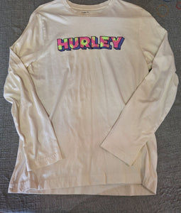 HURLEY OFF WHITE LONG SLEEVE SHIRT - size Small