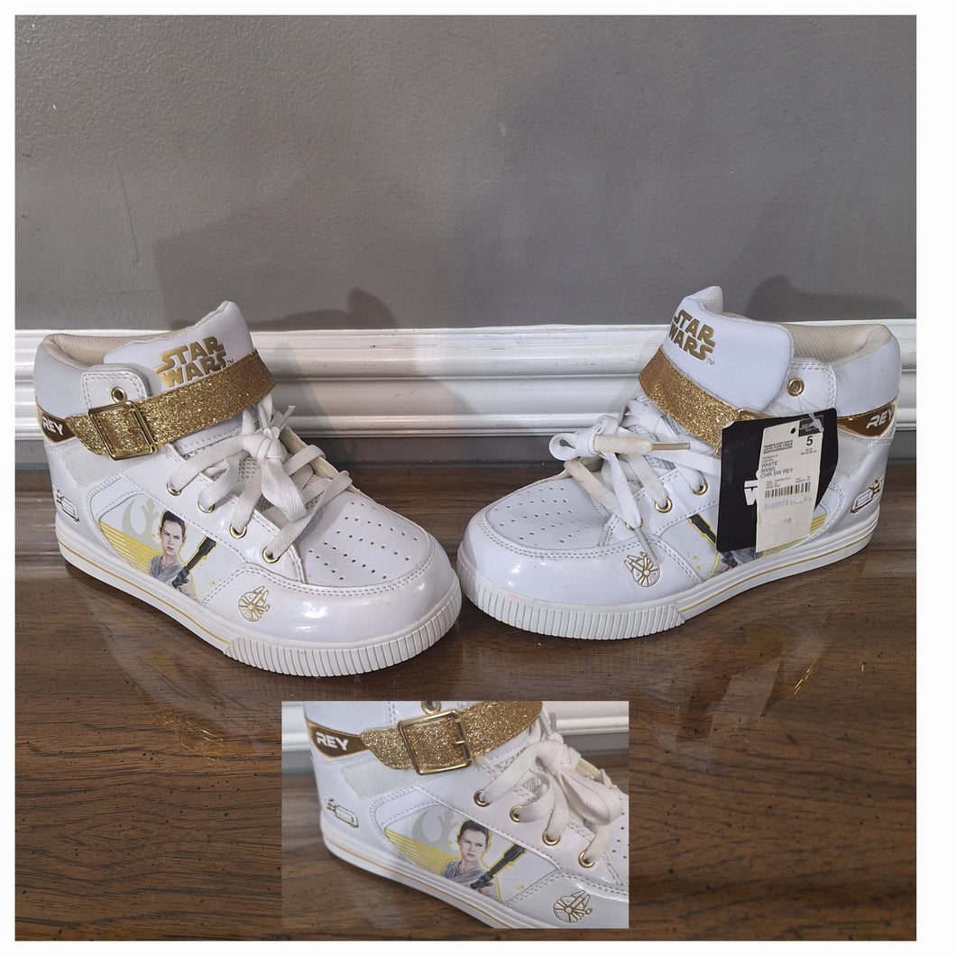 NWT DISNEY STAR WARS REY HIGH TOP SNEAKERS - size Shoes: Youth 5
