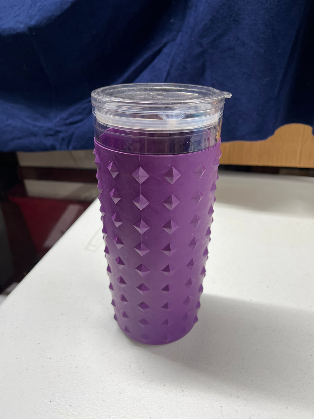 Purple Cup w Lid & Straw