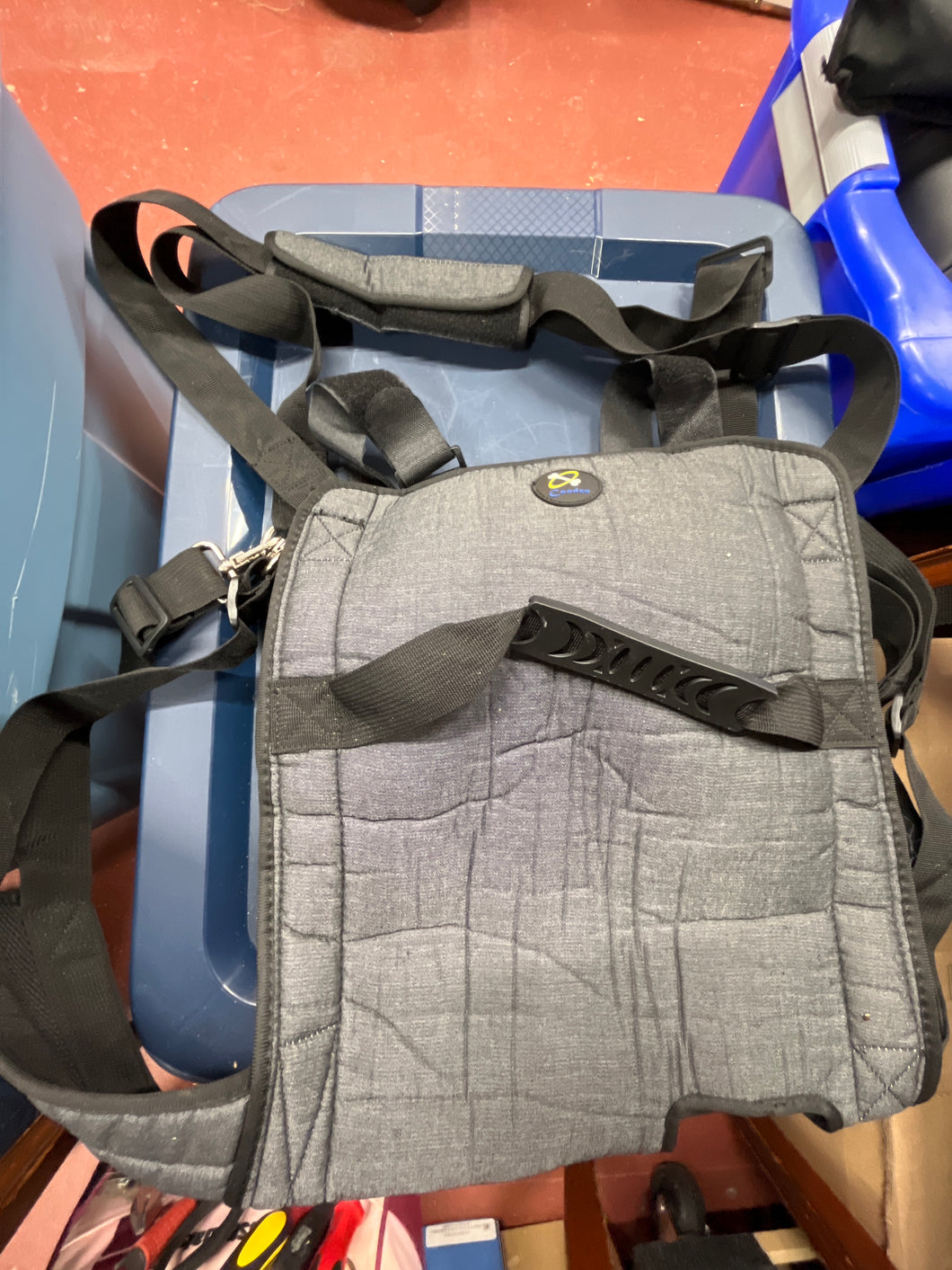 Grey Padded Sz XL Dog Harness/Carrier