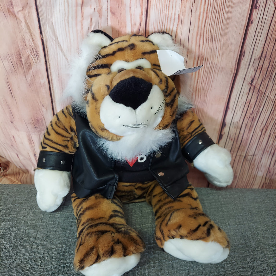 WILD THING TIGER STUFFY WITH LEATHER JACKET 18 - size .Leave Blank
