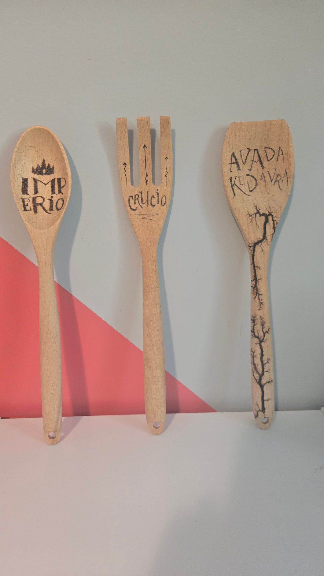 Harry Potter Spoons Etsy - Wood Burned