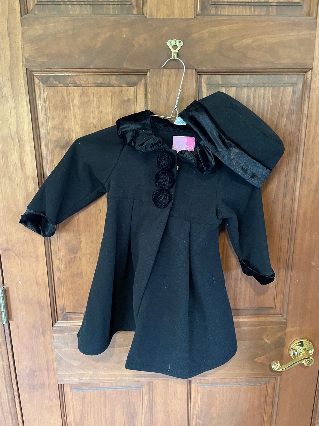 Black Pea Coat w/ Hat - size 2T