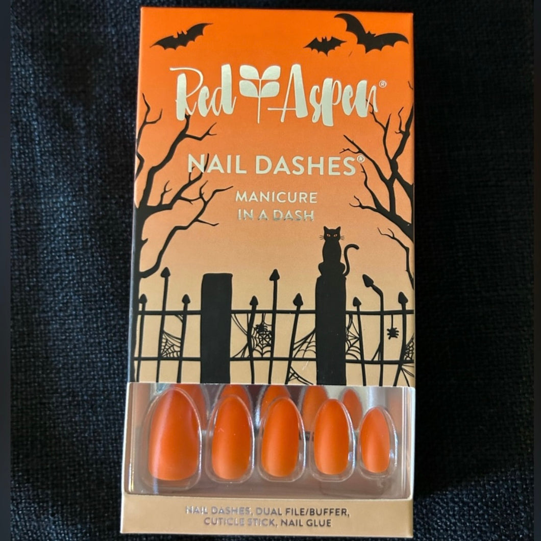 NEW Red Aspen Press On Nail Dashes orange