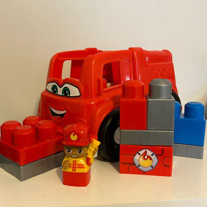 Mega Bloks Firetruck Dude & 8 blocks
