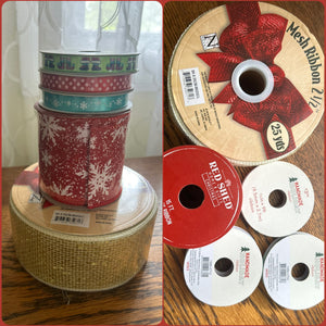 5PC new Christmas ribbon Holidays elf winter