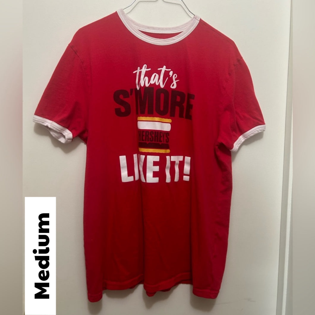 HERSHEYS red ringer tee That's SMORE like it - size Medium