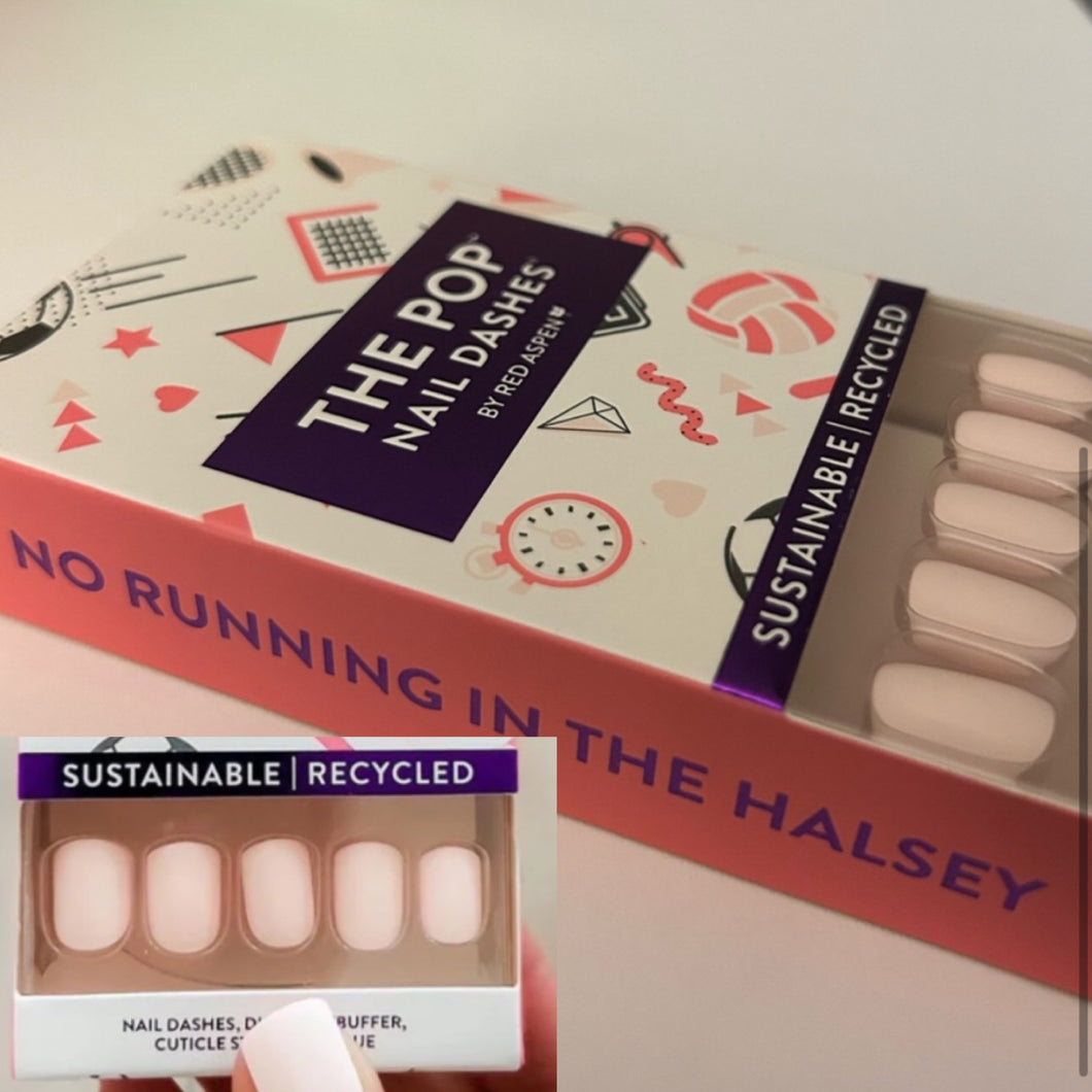 NEW Red Aspen Press On Nail Dashes short square