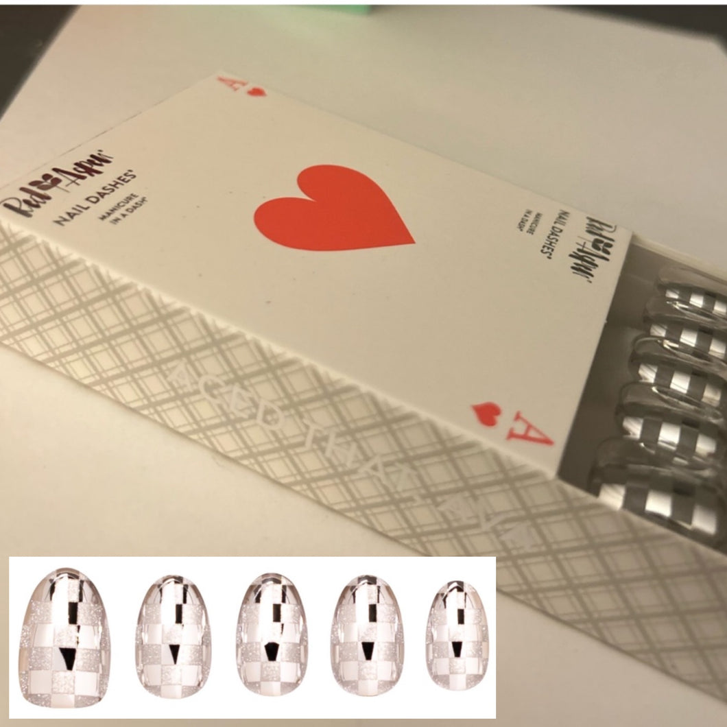 NEW Red Aspen Press On Nail Dashes short almond
