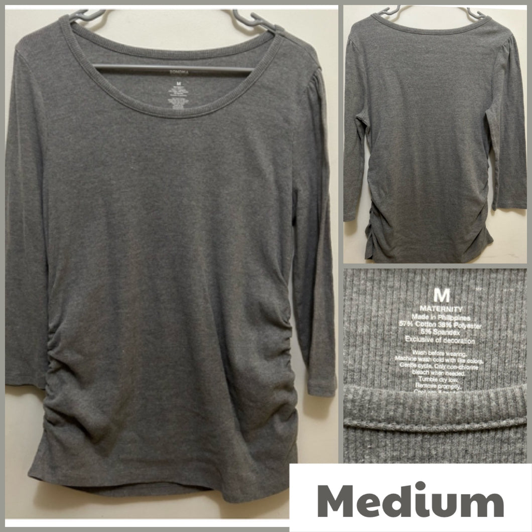 Sonoma long sleeve Gray ribbed top - size Medium